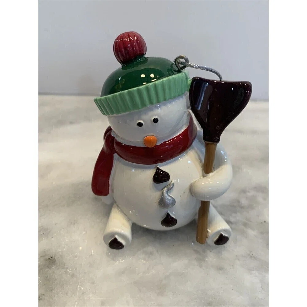 KISSES Fitz and Floyd Snowman with Chocolate Kisses Christmas Ornament